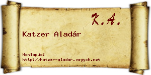 Katzer Aladár névjegykártya